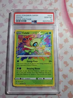 Pokemon TCG Celebi Vivid Voltage Holo Card 009/185 Amazing Rare Psa 10 - Image 1