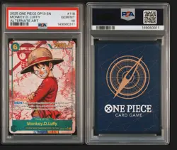 2025 ONE PIECE OP13-CARRYING ON HIS WILL ALTERNATE ART MONKEY D LUFFY PSA 10 Gem - Image 3