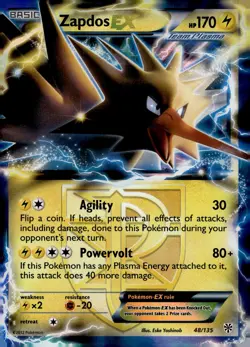 Zapdos EX (Team Plasma) #48/135 Plasma Storm Near Mint or Better - Pokemon Card - Image 1