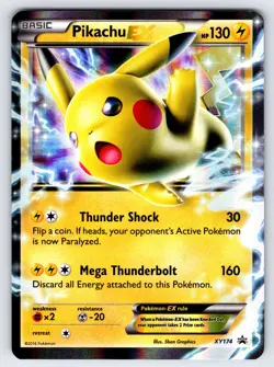 Pikachu EX XY174 Black Star Promo Pokemon Card Nintendo Holo Rare Exclusive VLP - Image 1