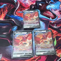 Pokemon TCG Ho-Oh V Full Art Foil Silver Tempest Lot 3 Cards - Image 1
