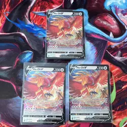Pokemon TCG Ho-Oh V Full Art Foil Silver Tempest Lot 3 Cards - Image 2
