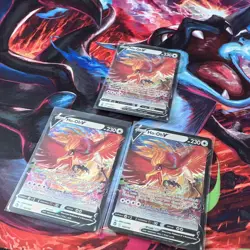Pokemon TCG Ho-Oh V Full Art Foil Silver Tempest Lot 3 Cards - Image 3