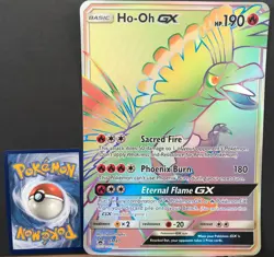 Ho-oh GX JUMBO SM80 PROMO Oversized Pokemon Card Shiny ULTRA RARE HOLO Exc - Image 1