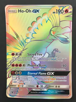 Ho-oh GX JUMBO SM80 PROMO Oversized Pokemon Card Shiny ULTRA RARE HOLO Exc - Image 2