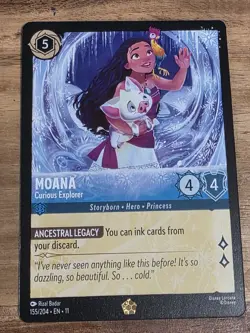 Lorcana Winterspell Moana 155/204 Legendary Regular finish card - Image 1