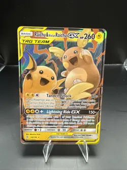 Pokemon Card - Raichu & Alolan Raichu GX Unified Minds 54/236 Ultra Rare B - Image 1
