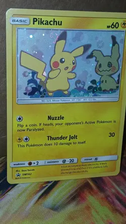 Pikachu SM162 Black Star Promo Card 🌀Swirl Holo - Image 1