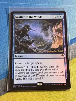 Magic the Gathering MTG Battle for Zendikar Prerelease SCATTER TO THE WINDS Foil - Image 1