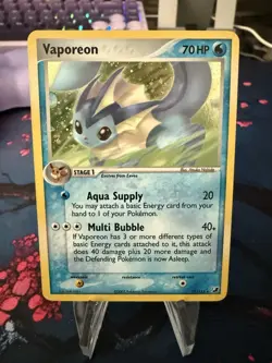 2005 Vaporeon 19/115 Pokemon TCG Holo Unseen Forces - Image 1