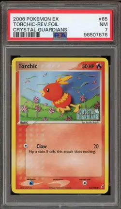 Pokemon Torchic EX Crystal Guardians Reverse Holo #65 PSA 7 - Image 1