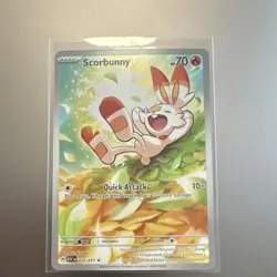 Pokemon Scorbunny 225/217 Illustration Rare Holo Full Art Card 70 HP 2023 - Image 1