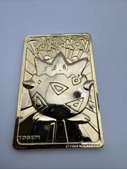 Pokemon 1999 Burger King 23K Gold Plated Card Togepi With Pokeball Case And COA - Image 2