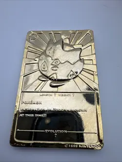 Pokemon 1999 Burger King 23K Gold Plated Card Togepi With Pokeball Case And COA - Image 3