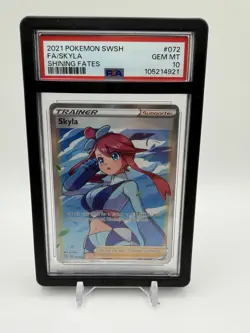 Pokemon TCG Shining Fates Skyla Full Art Trainer Ultra Rare 072/072 PSA 10 - Image 1