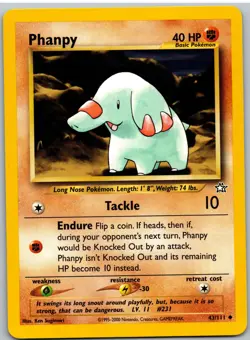 Phanpy 43/111 Uncommon Neo Genesis Pokemon MP - Image 1