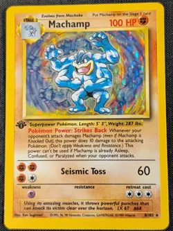 Machamp - 1st Edition - 8/102 Base Set Holo Rare - LP - Pokemon TCG WOTC - Image 3