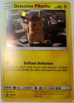 Swirl 🌀 Detective Pikachu SM194 Cosmos Holo Bleed Error Rare Pokemon TCG ✨ - Image 2