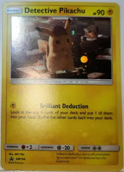 Swirl 🌀 Detective Pikachu SM194 Cosmos Holo Bleed Error Rare Pokemon TCG ✨ - Image 3