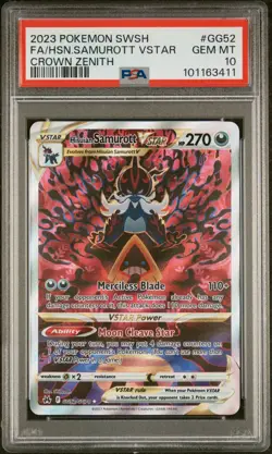 Pokemon TCG 2023 Hisuian Samurott VSTAR FA Crown Zenith GG52 PSA Gem Mint 10 - Image 1