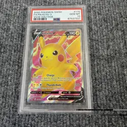 2020 POKEMON SWORD & SHIELD VIVID VOLTAGE #170 FULL ART/PIKACHU V PSA 10 - Image 2