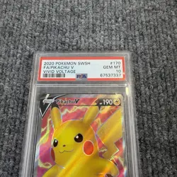 2020 POKEMON SWORD & SHIELD VIVID VOLTAGE #170 FULL ART/PIKACHU V PSA 10 - Image 3