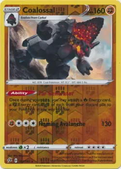 Pokemon - COALOSSAL - 107/192 - Reverse Holo Rare - Rebel Clash - NM/M - Image 1