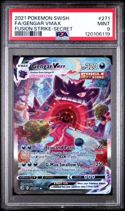 2021 POKEMON SWORD & SHIELD FUSION STRIKE SECRET #271 FULL ART/GENGAR VMAX PSA 9 - Image 1