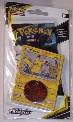 POKEMON TCG TEAM UP CHECKLANE BLISTER BOOSTER PACK W/PIKACHU SM162 820650801976 - Image 2