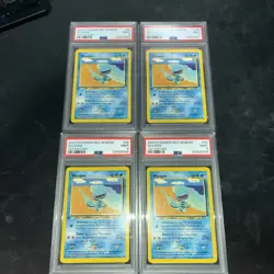 2000 Pokemon Neo Genesis Wooper #82 1st Edition Common PSA 9 X4 - Image 1