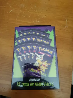 Pokemon TCG Trick or Trade Hanger Box with 15 Packs Brand New Sealed - Image 1