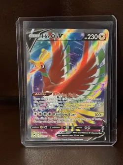 Ho-Oh V 187/195 Full Art Holo Pokemon Sword & Shield Silver Tempest ENG NM - Image 1