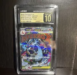 CGC Pristine 10 Mega Charizard X ex 223/193 Mega Dream ex Japanese Pokemon - Image 1