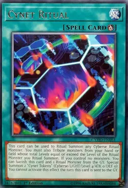 Yugioh! LP Cynet Ritual - CYHO-EN051 - Rare - 1st Edition Lightly Played, Englis - Image 1