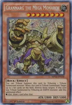 Yugioh! MP Granmarg the Mega Monarch - MP14-EN158 - Secret Rare - 1st Edition Mo - Image 1