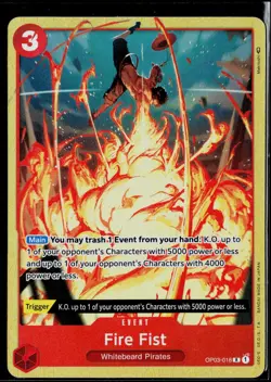 2023 One Piece Pillars of Strength Fire Fist #OP03-018 Rare - Image 1