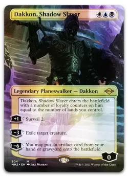 Dakkon, Shadow Slayer (Borderless) #304 (Foil) LP Modern Horizons 2 Magic MTG - Image 1