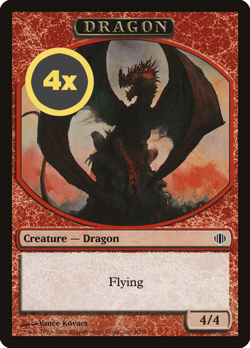 MTG Playset (4x) Dragon ** Shards of Alara Tokens ** English (NM) - Image 1