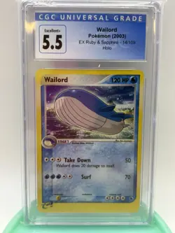 Pokemon Wailord (EX Ruby & Sapphire) 14/109 Holo Rare CGC 5.5 🐳🐳🐳 - Image 1