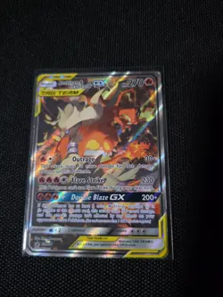 Pokemon TCG Reshiram & Charizard GX SM201 Black Star Promo Tag Team Damaged - Image 3