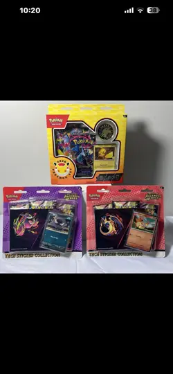 Pokemon Lot of 3 Item Ascended Heroes Tech Sticker Collection x2 + Pokemon Day! - Image 1