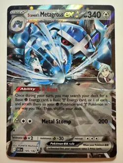 Steven's Metagross ex - 145/182 - Double Rare - Pokemon TCG Destined Rivals NM - Image 1