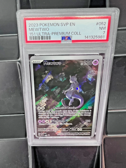 2023 POKEMON SVP EN-SV BLACK STAR PROMO 151 ULTRA-PREM COLL #052 MEWTWO PSA 7 - Image 1
