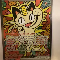 Pokemon Meowth ex Full Art Holo SIR 121/088 Perfect Order Set - Image 3