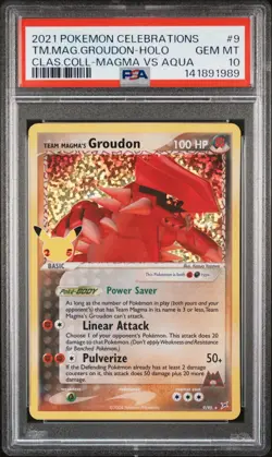 PSA 10 TEAM MAGMA'S GROUDON 9 CELEBRATIONS CLASSIC COLLECTION POKEMON BM - Image 1