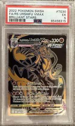 2022 Pokemon SWSH FA/RS Urshifu VMAX Brilliant Stars PSA 5 - Image 1