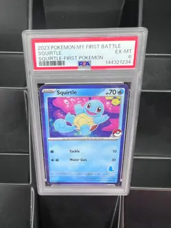 2023 POKEMON MY FIRST BATTLE-SQUIRTLE BLUE BORDER UNIQUE CERT NUMBER PSA 6 - Image 1