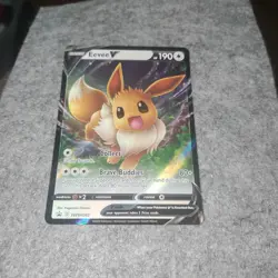 💥 Pokemon Eevee V SWSH: Sword & Shield Promo Holo SWSH065 HP190 TCG - Image 1