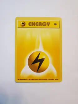 Shadowless 1st Edition Electric LIGHTNING ENERGY Vintage Pokemon 100/102 WOTC PL - Image 1