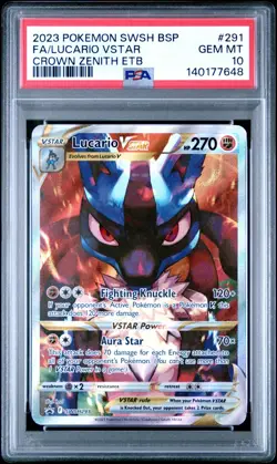 PSA 10 LUCARIO VSTAR SWSH291 BLACK STAR PROMO CROWN ZENITH ETB POKEMON 😍 - Image 1